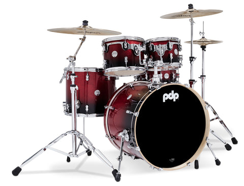 PDP Concept Maple Red to Black Fade 5pc Drum Set - 22,10,12,16,14 - PDCM2215RB