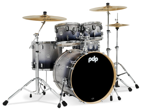 PDP Concept Maple Silver to Black Fade 5pc Drum Set - 22,10,12,16,14 - PDCM2215SB