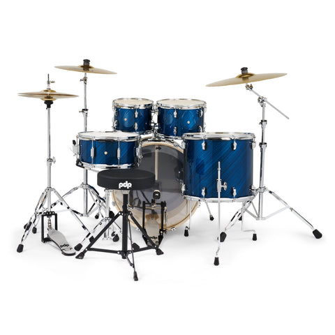 PDP Mainstage 5-piece Twisted Blue Steel Complete Drum Set - PDMA2215KTTB