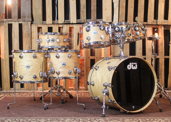 Used DW Collector's Pure Oak Natural Hard Satin Drum Set - 22,8,10,12,14,16,14