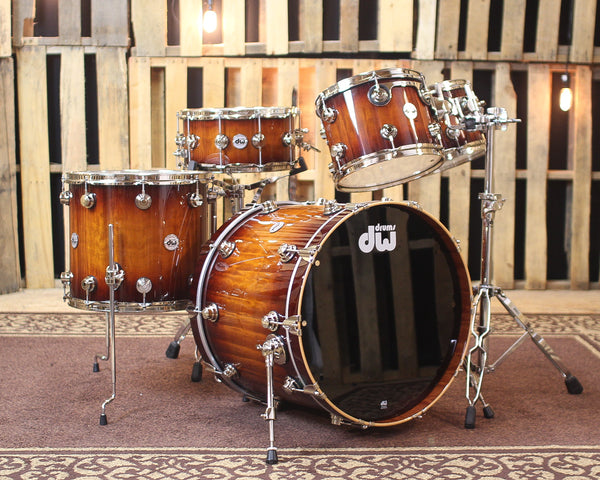 DW Collector's Maple Amber to Tobacco Burst Over Macore Drum Set w/ Nickel Hardware - SO#1138505