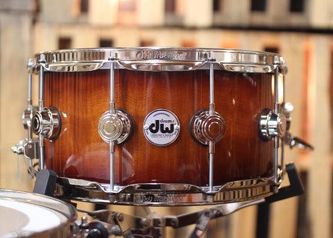 DW Collector's Maple Amber to Tobacco Burst Over Macore Drum Set w/ Nickel Hardware - SO#1138505