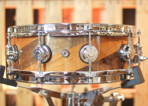 DW 4.5x14 Collector's Maple VLT Cherry/Walnut Barber Pole Snare Drum - SO#965040