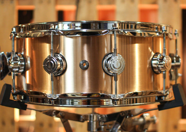 DW 5.5x14 Collector's 3mm Brushed Bell Bronze Snare Drum - DRVZ5514SVC