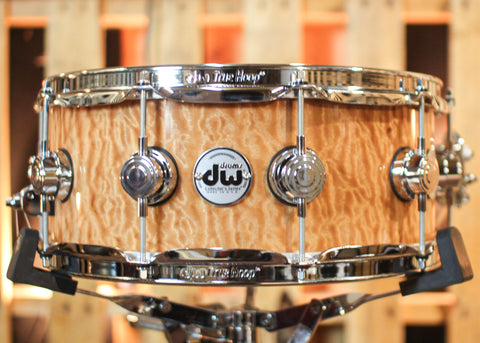 DW 5.5x14 Collector's Maple Mahogany Quilted Moabi Snare Drum - SO#1303312