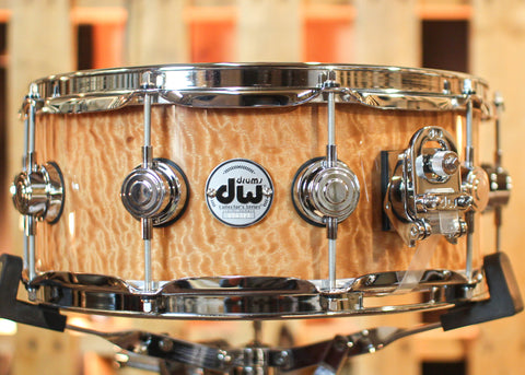 DW 5.5x14 Collector's Maple Mahogany Quilted Moabi Snare Drum - SO#1303312