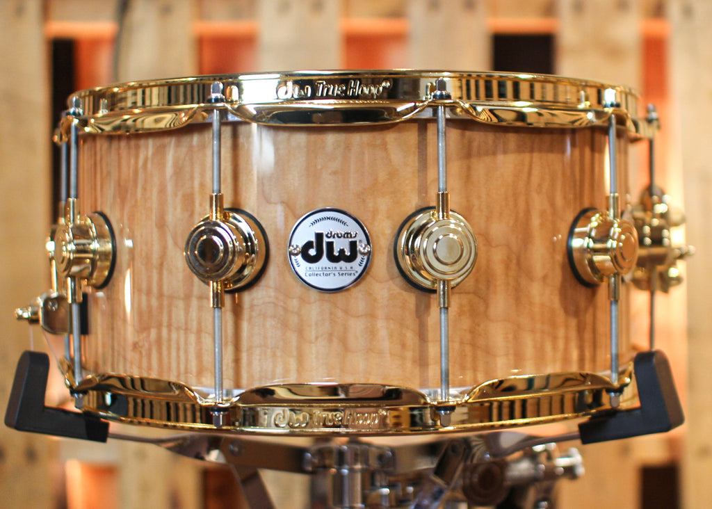 DW 6.5x14 Collector's Cherry HVLT Super Curly Maple Snare Drum
