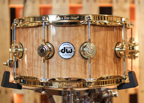 DW 6.5x14 Collector's Cherry HVLT Super Curly Maple Snare Drum - SO#1315765