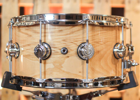 DW 6.5x14 Collector's Maple Mahogany Olive Ash Burl Snare Drum - SO#1302078