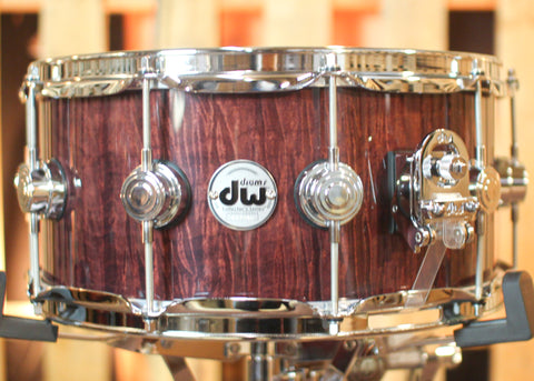 DW 6.5x14 Collectors Maple Deep Purple Stain Super Curly Snare Drum - SO#1258759
