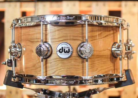 DW 6.5x14 Collector's Maple VLT Natural over Cherry Snare Drum - SO#1303298