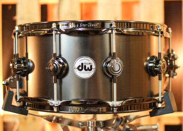 DW 6.5x14 Collector s Satin Black over Brass w Black Nickel Snare Dru The DW Store