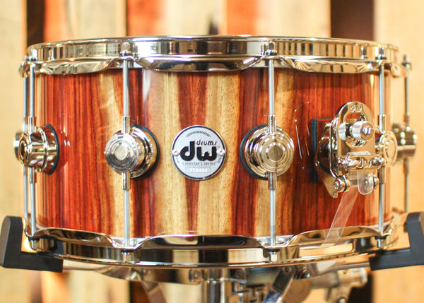 DW 6.5x14 Collector's Standard Maple Candy Stripe Padauk Snare Drum - SO#1302037