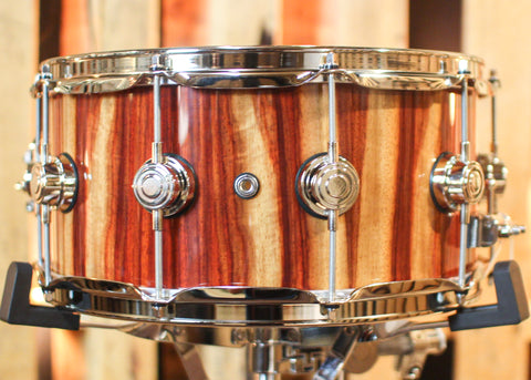 DW 6.5x14 Collector's Standard Maple Candy Stripe Padauk Snare Drum - SO#1302037