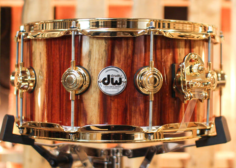 DW 6.5x14 Collector's Standard Maple Candy Stripe Padauk Snare Drum - SO#1315785