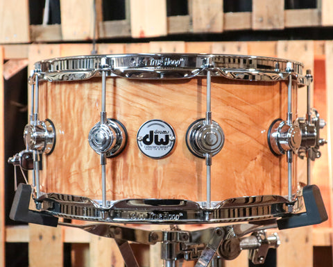 DW 6.5x14 Collector's Maple Natural Lacquer over Olive Ash Burl Snare Drum - SO#1101163