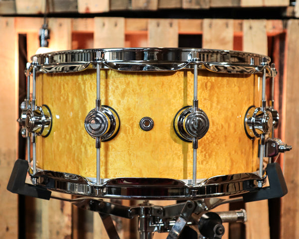 DW 6.5x14 Collector's Santa Monica Amber Lacquer over Teardrop Maple Snare Drum - SO#1254471
