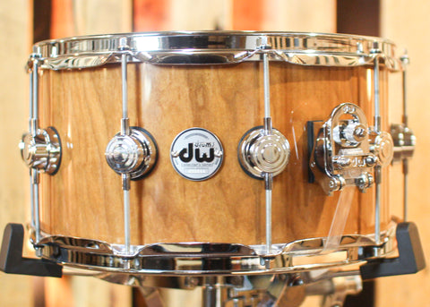 DW 7x14 Collector's Natural Lacquer over Cherry/Mahogany Snare Drum - SO#1302282