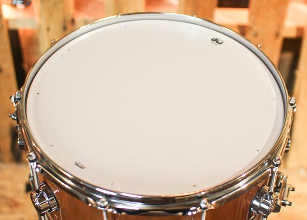 DW 7x14 Collector's Natural Lacquer over Cherry/Mahogany Snare Drum - SO#1302282