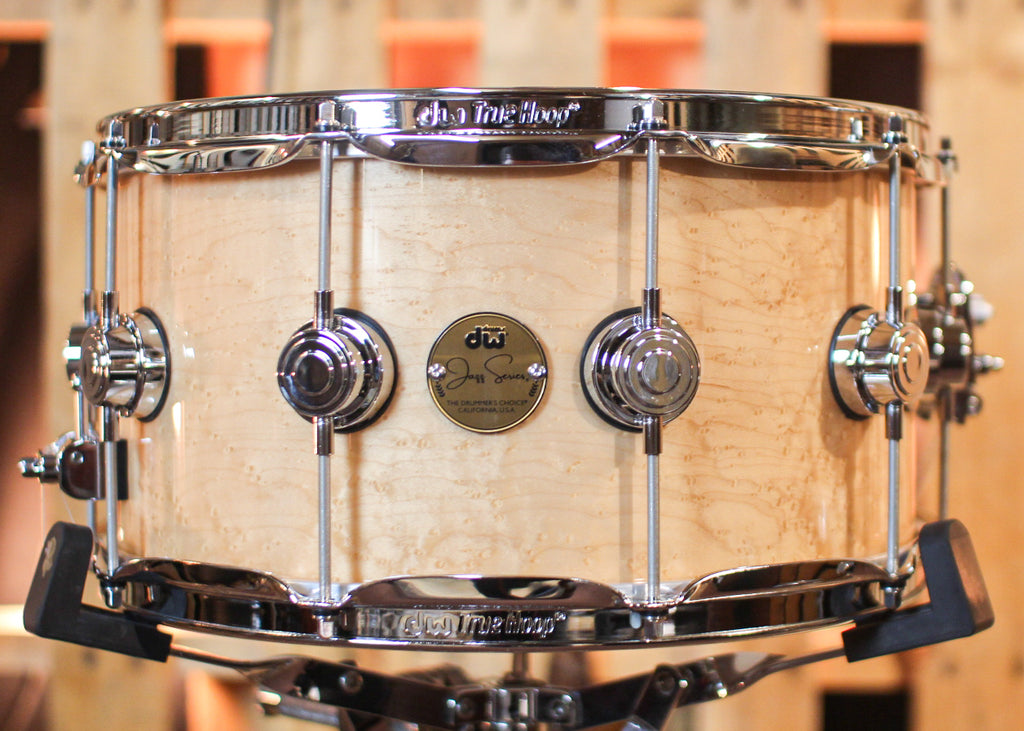 DW 7x14 Collector s Jazz Mahogany Gum Birdseye Maple Snare Drum