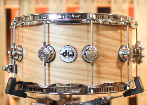 DW 7x14 Collector's Maple Mahogany Natural Hard Satin Snare Drum - SO#1302034
