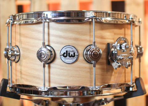 DW 7x14 Collector's Maple Mahogany Natural Hard Satin Snare Drum - SO#1302034