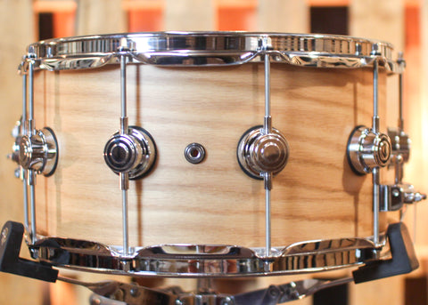 DW 7x14 Collector's Maple Mahogany Natural Hard Satin Snare Drum - SO#1302034