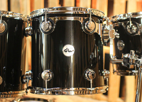 DW Collector's Birch Metallic Black Lacquer Drum Set - 20x22,10x10,12x12,13x13,14x14,16x16,7x14 - SO#1291944