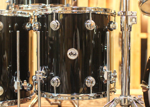 DW Collector's Birch Metallic Black Lacquer Drum Set - 20x22,10x10,12x12,13x13,14x14,16x16,7x14 - SO#1291944