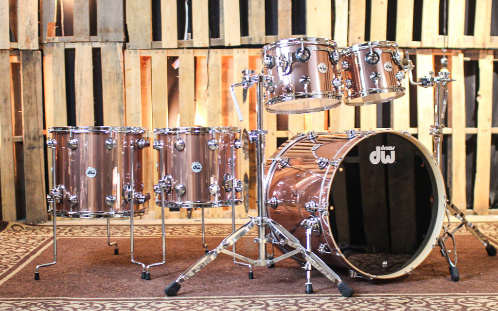 DW Collector's Maple 333 Rose Copper Drum Set - 22,10,12,14,16 - SO#13