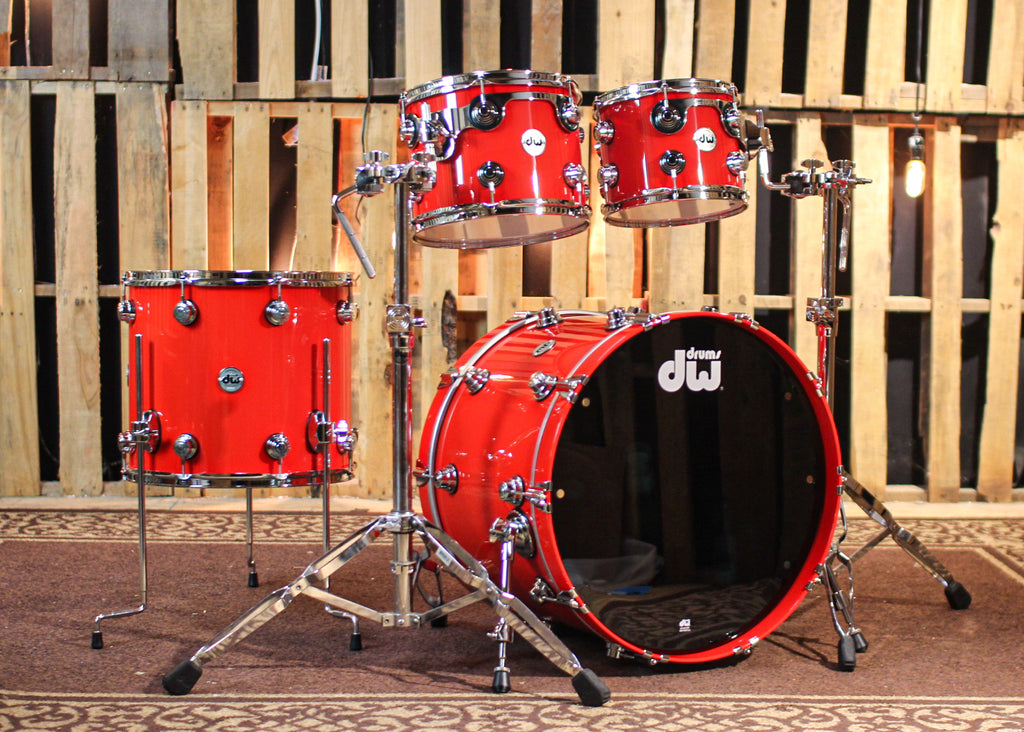 DW Collector s Maple 333 Solid Scarlet Red Drum Set 22 10 12 16