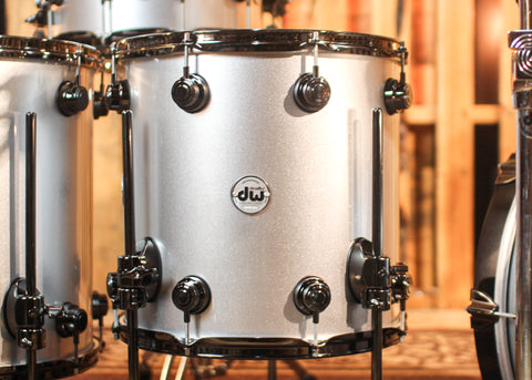 DW Collector's Maple Mahogany Coarse Silver Drum Set - 22,8,10,12,14,16,14sn - SO#1301367