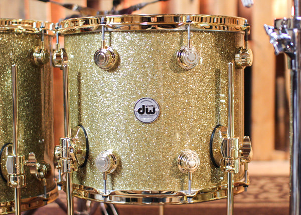 DW Collector's Maple Mahogany Gold Glass Drum Set - 22,8,10,12,14,16,14sn - SO#1304621