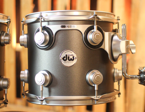 DW Collector's Maple Mahogany Gun Metal Gray Hard Satin Drum Set - 22,10,12,16 - SO#1296703