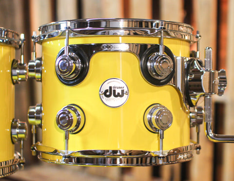 DW Collector's Maple Mahogany Solid Chrome Yellow Drum Set - 22,10,12,16 - SO#1288920