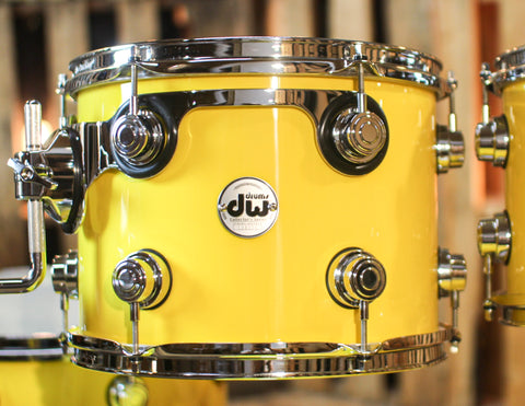 DW Collector's Maple Mahogany Solid Chrome Yellow Drum Set - 22,10,12,16 - SO#1288920
