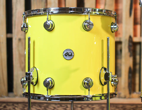 DW Collector's Maple Mahogany Solid Chrome Yellow Drum Set - 22,10,12,16 - SO#1288920