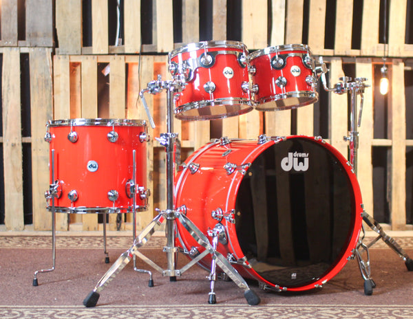 DW Collector's Maple Mahogany Scarlet Red Drum Set - 22,10,12,16 - SO#1288921