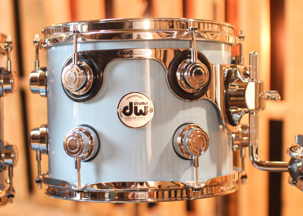 DW Collector's Maple Mahogany Solid Sky Blue Drum Set - 22,10,12,16 - SO#1288922