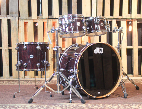 DW Collector's Deep Purple Stain over Super Curly Maple Drum Set - 24,10,12,16 - SO#1258759