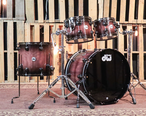 DW Collector's Black Burst over Purpleheart Drum Set - 22,10,12,16 - SO#1255543