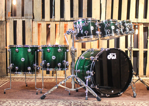 DW Collector's Standard Maple Hunter Green to Black Fade Drum Set - 22,8,10,12,14,16 - SO#1301360