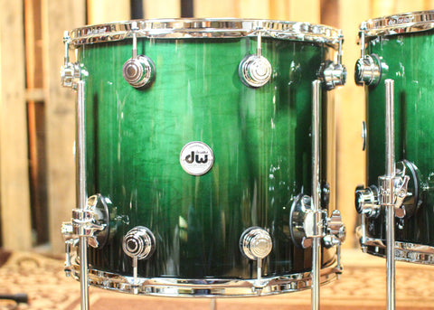 DW Collector's Standard Maple Hunter Green to Black Fade Drum Set - 22,8,10,12,14,16 - SO#1301360