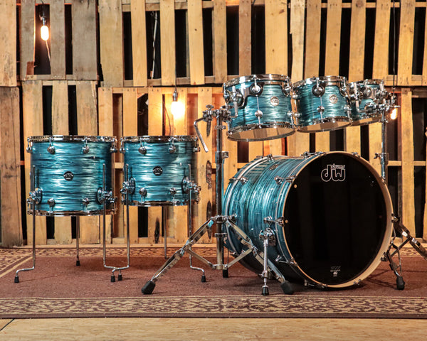 DW Performance Turquoise Oyster 6pc Drum Set 18x22, 7x8, 8x10, 9x12, 12x14,14x16