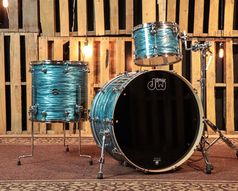 DW Performance Turquoise Oyster Rock Drum Set - 14x24, 9x13, 16x16