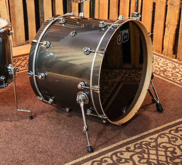 DW Performance Maple Gun Metal Metallic Drum Set - 18x24,9x12,14x16