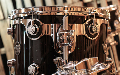 DW Performance Black Mirra Drum Set - 18x22,9x13,16x18,8x14