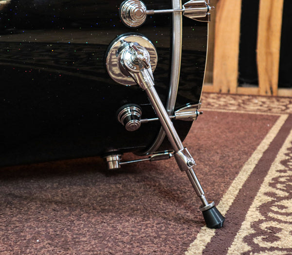DW Performance Black Mirra Drum Set - 18x22,9x13,16x18,8x14