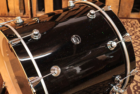 DW Performance Black Mirra Drum Set - 18x22,9x13,16x18,8x14
