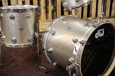 DW Collector's Maple Nickel Sparkle Glass Drum Set - 22, 10, 12, 16 - SO# 1121123